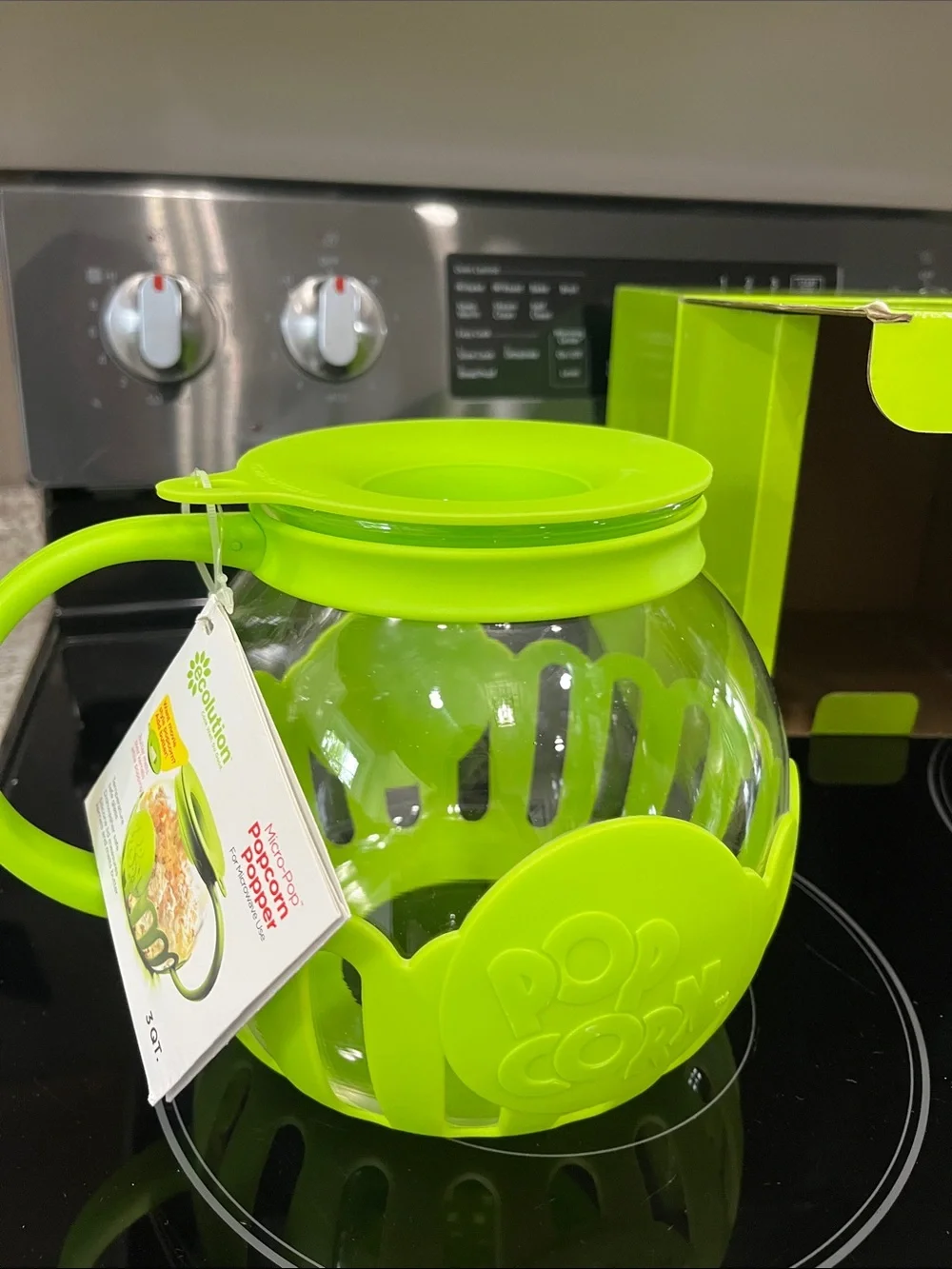 Evolution Lime ~ Larger size 3qt Microwave Popcorn Popper 🍿New🍿 in original box